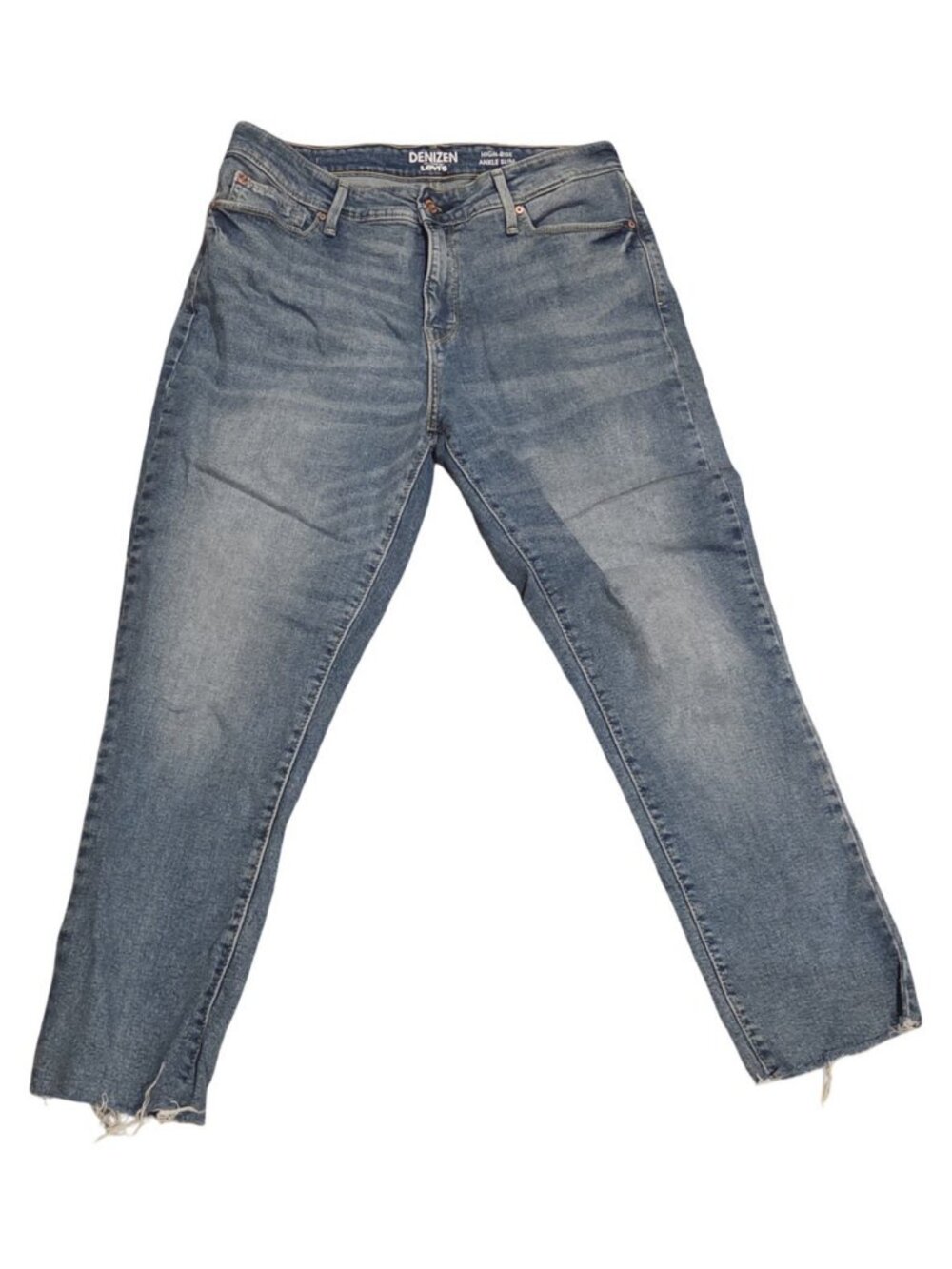 Levi Denizen Cropped Distressed Jeans Size 12 With 26" Inseam